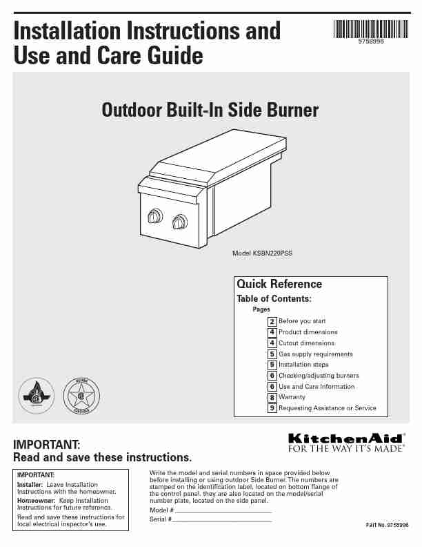 KitchenAid Outdoor Gas Burner KSBN220PSS-page_pdf